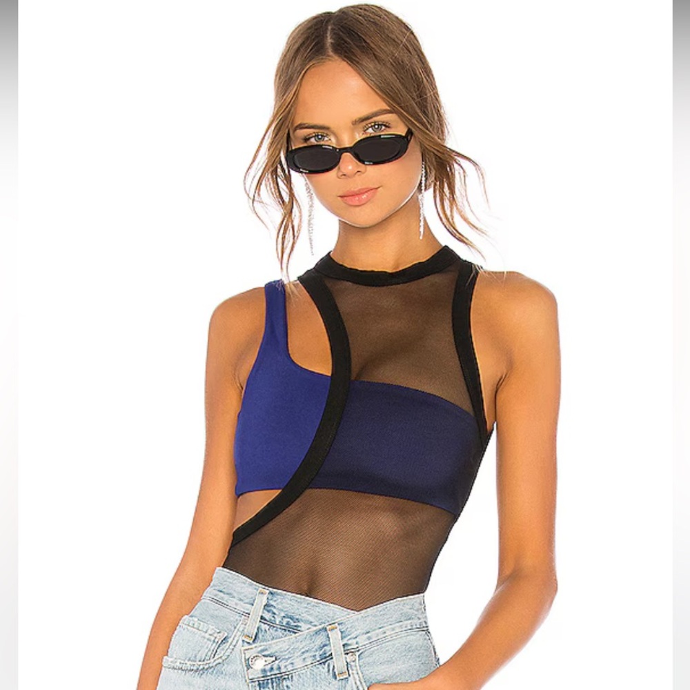 Sutra Bodysuit in Black & Blue Violet